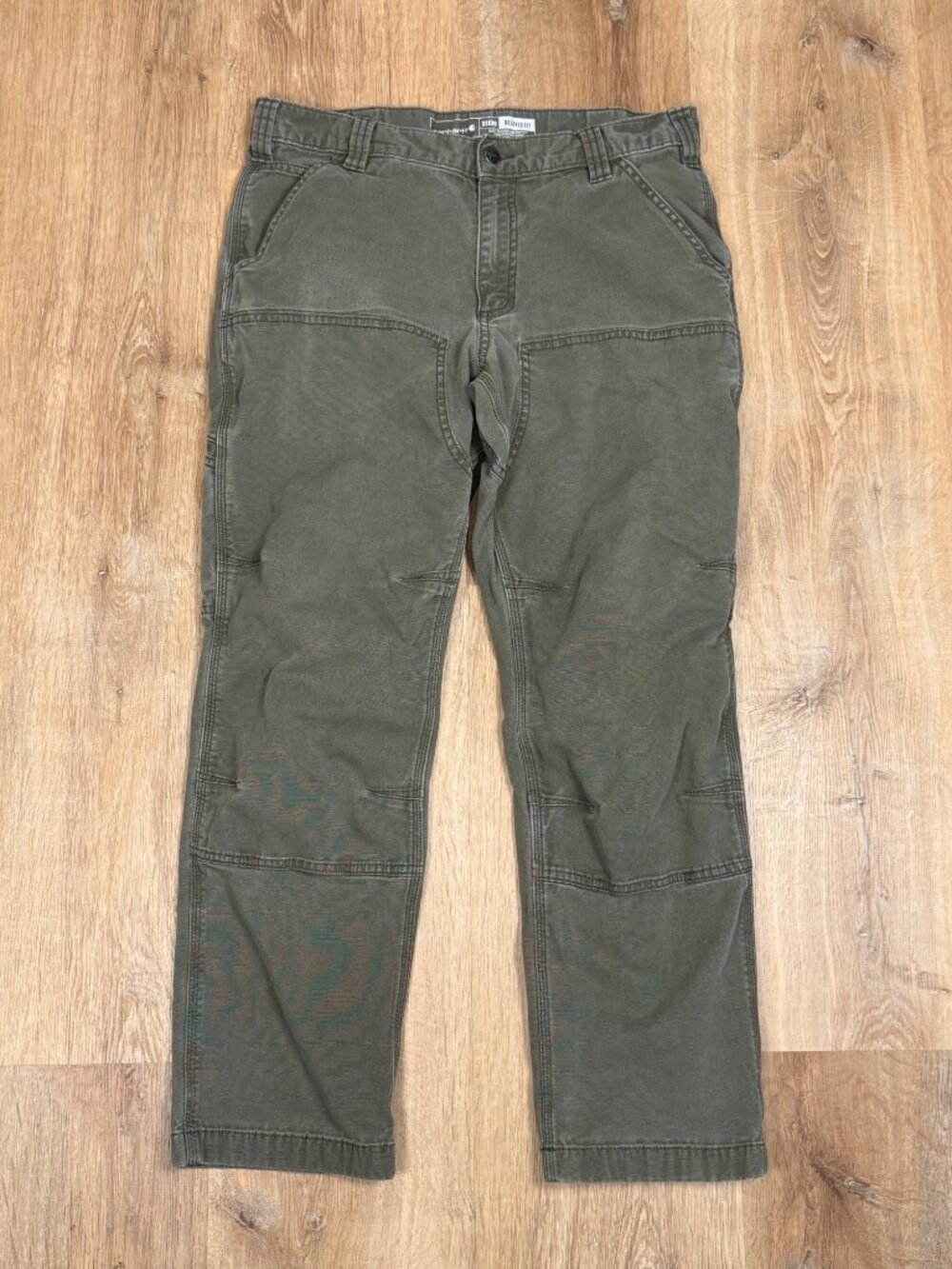 Carhartt Mens Double Knee Utility Pants 33x30 Green Durable Workwear